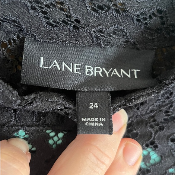 Lane Bryant Black Lace mock neck tunic plus size 24 - Picture 8 of 13